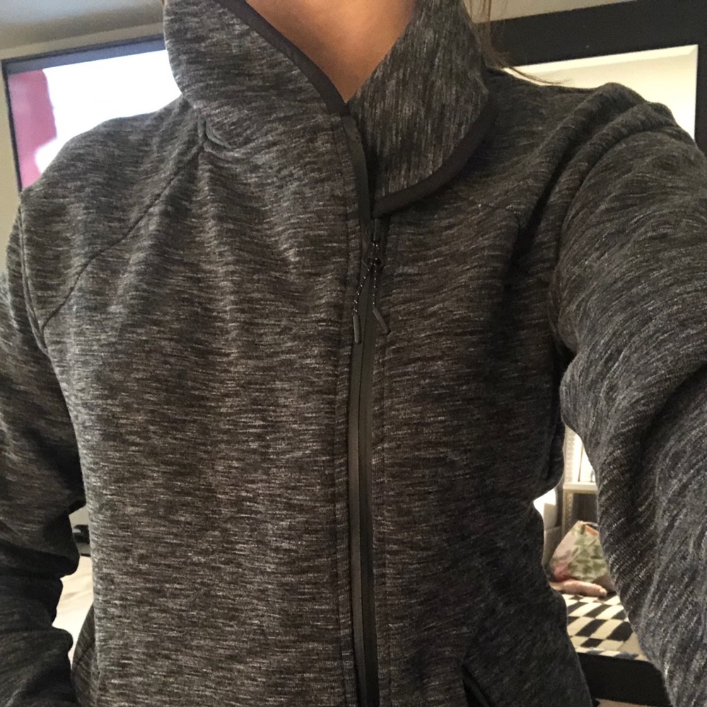 Gray zip up jacket